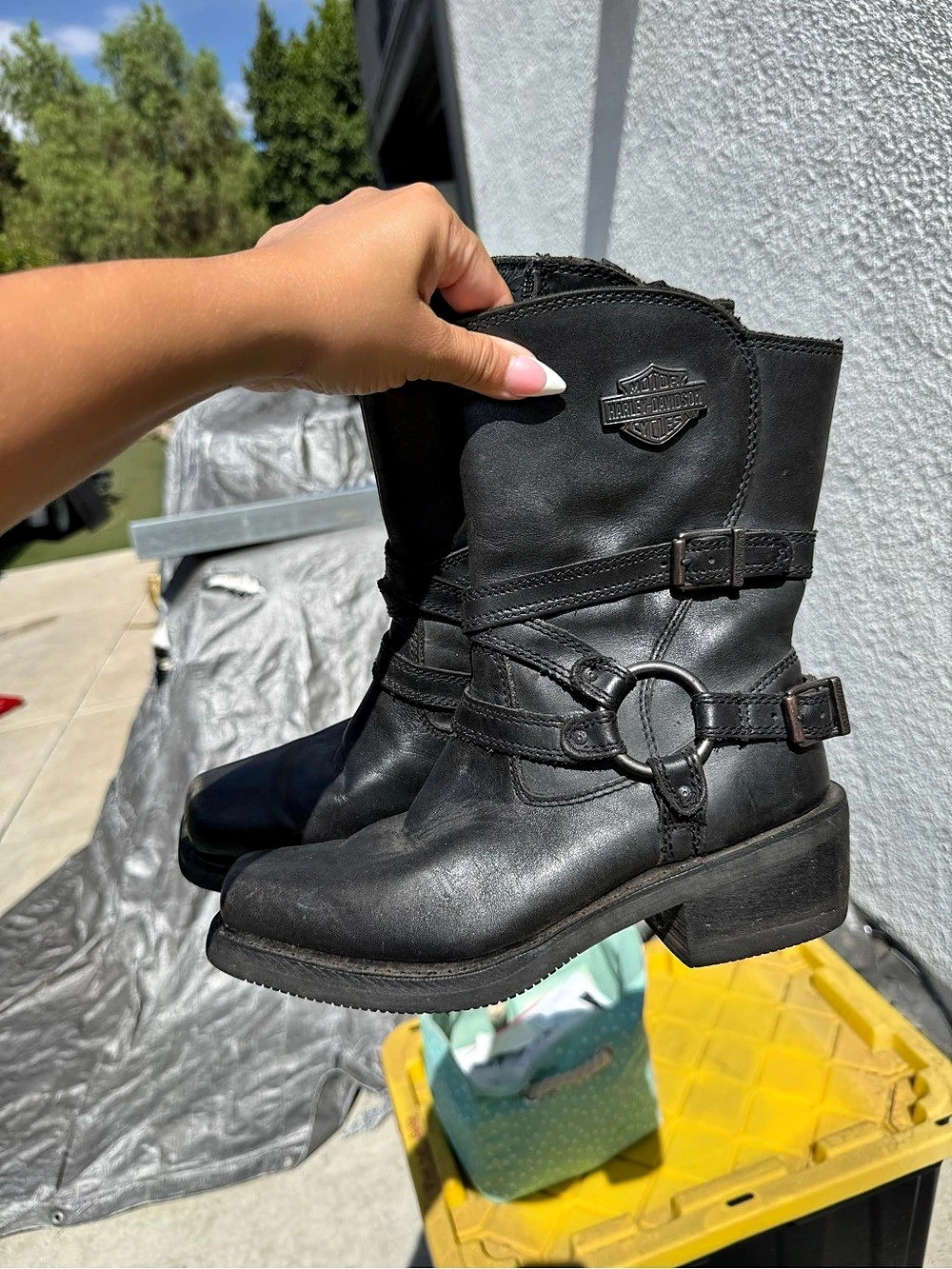 Harley-Davidson Women's Tegan 4-Inch / 5-Inch Harness Boots Tegan Harness Black